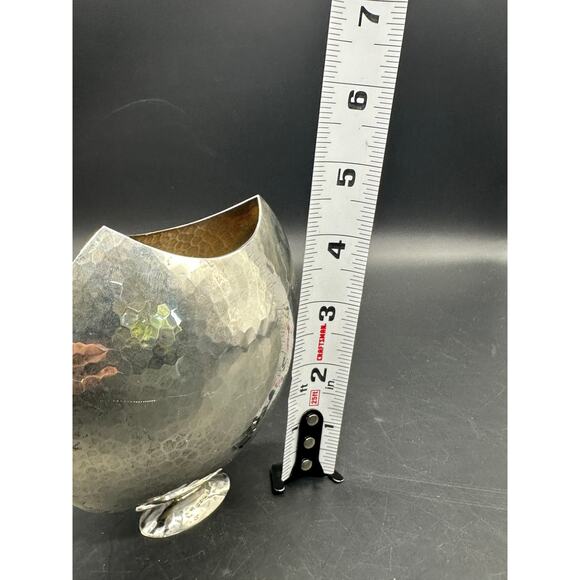 A.P.R. Scully Sterling Silver Vase London 1998 Hand-Hammered Modern Design 925 - Picture 5 of 8
